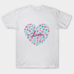 Floral love heart T-Shirt